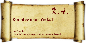 Kornhauser Antal névjegykártya
